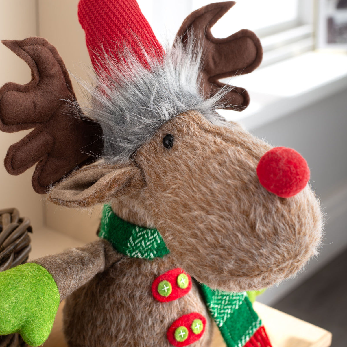Sitting Reindeer Figurine, 52 cm