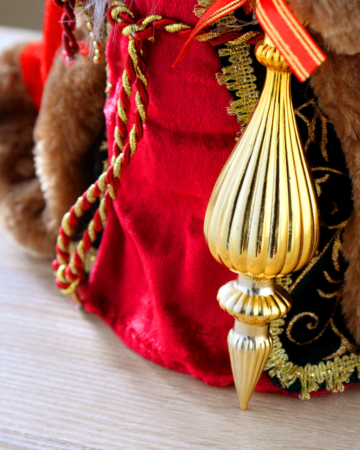 Father Christmas Tree Topper, Red/Gold , 30 cm