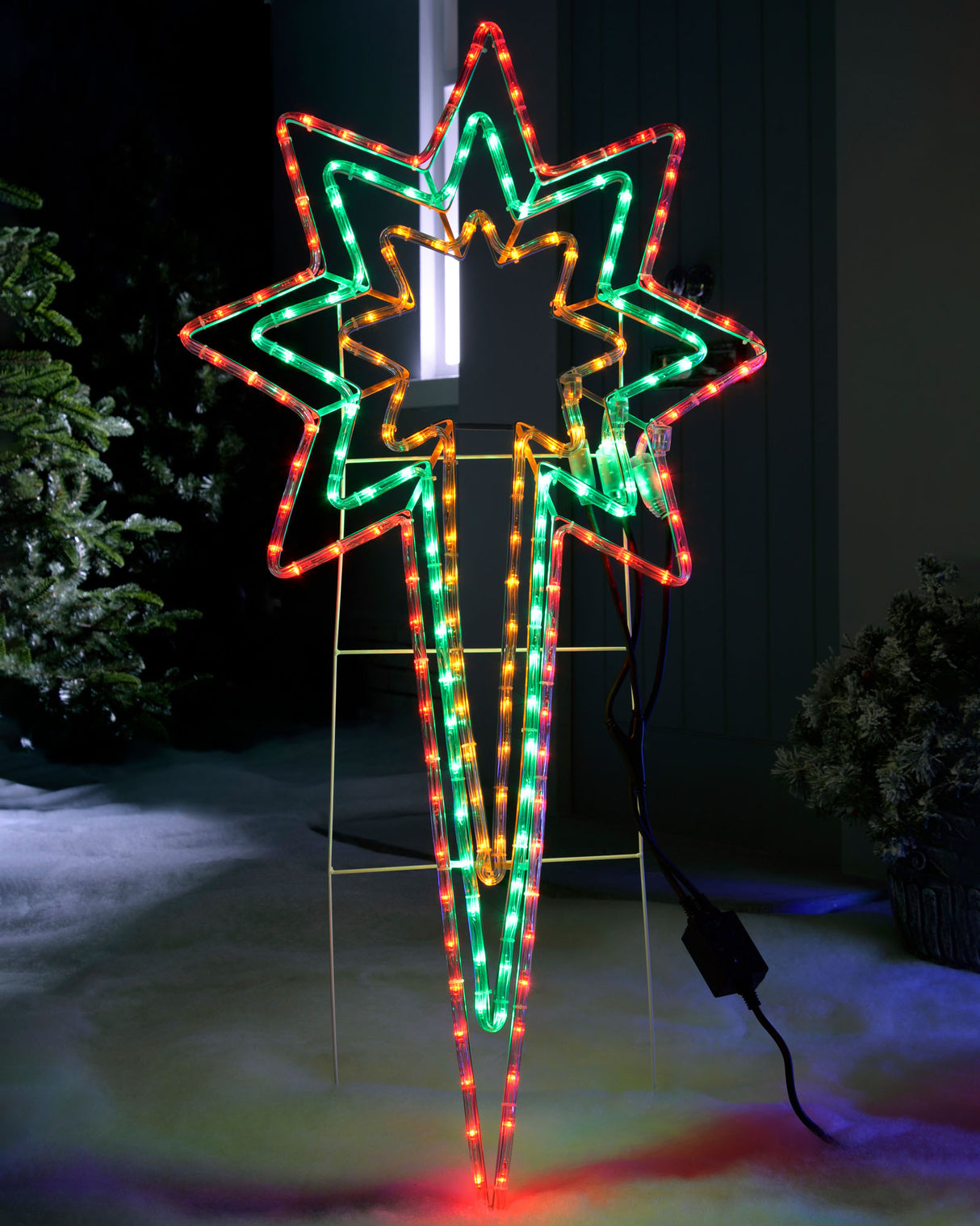 Animated North Star LED Rope Light Silhouette, 116 cm