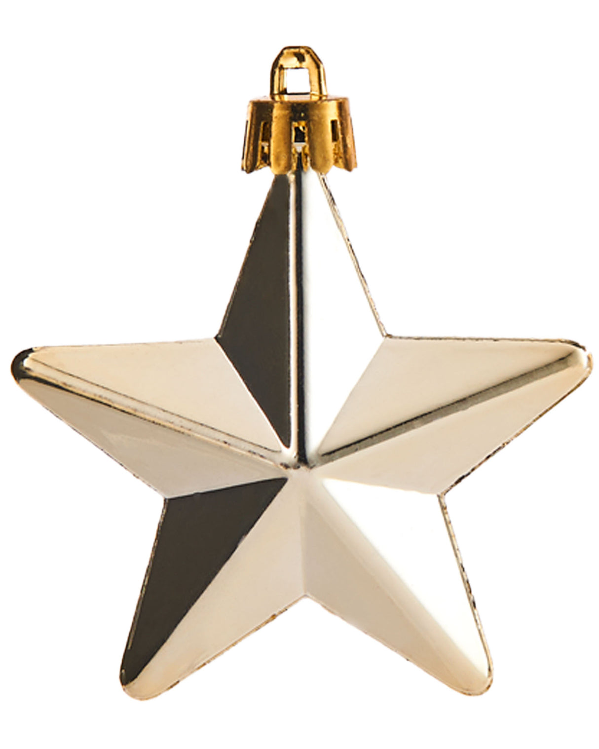 6 Pack of Hanging Stars, Gold, 7.5 cm