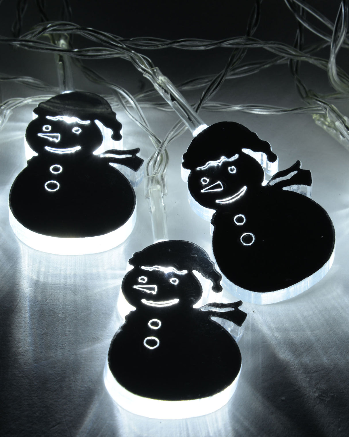 20-Piece Snowman Mirror LED Light String, 2 m