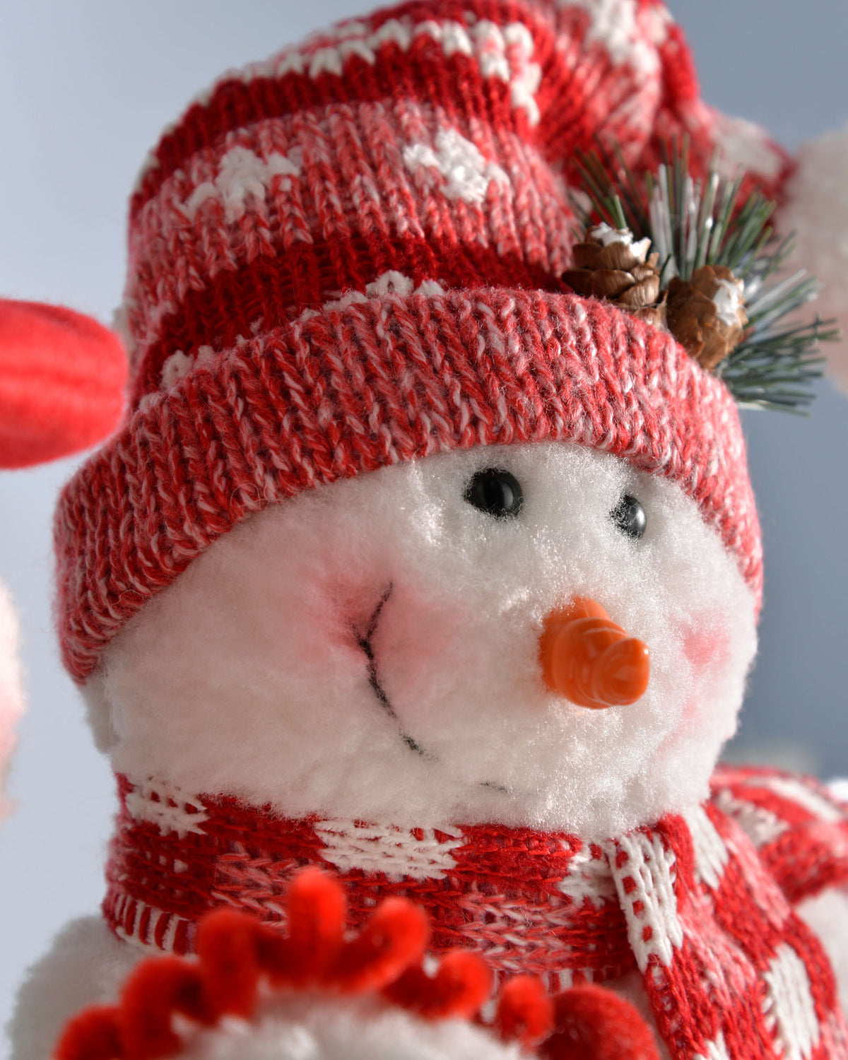 Snowman Family Figurine, Red/White, 27 cm