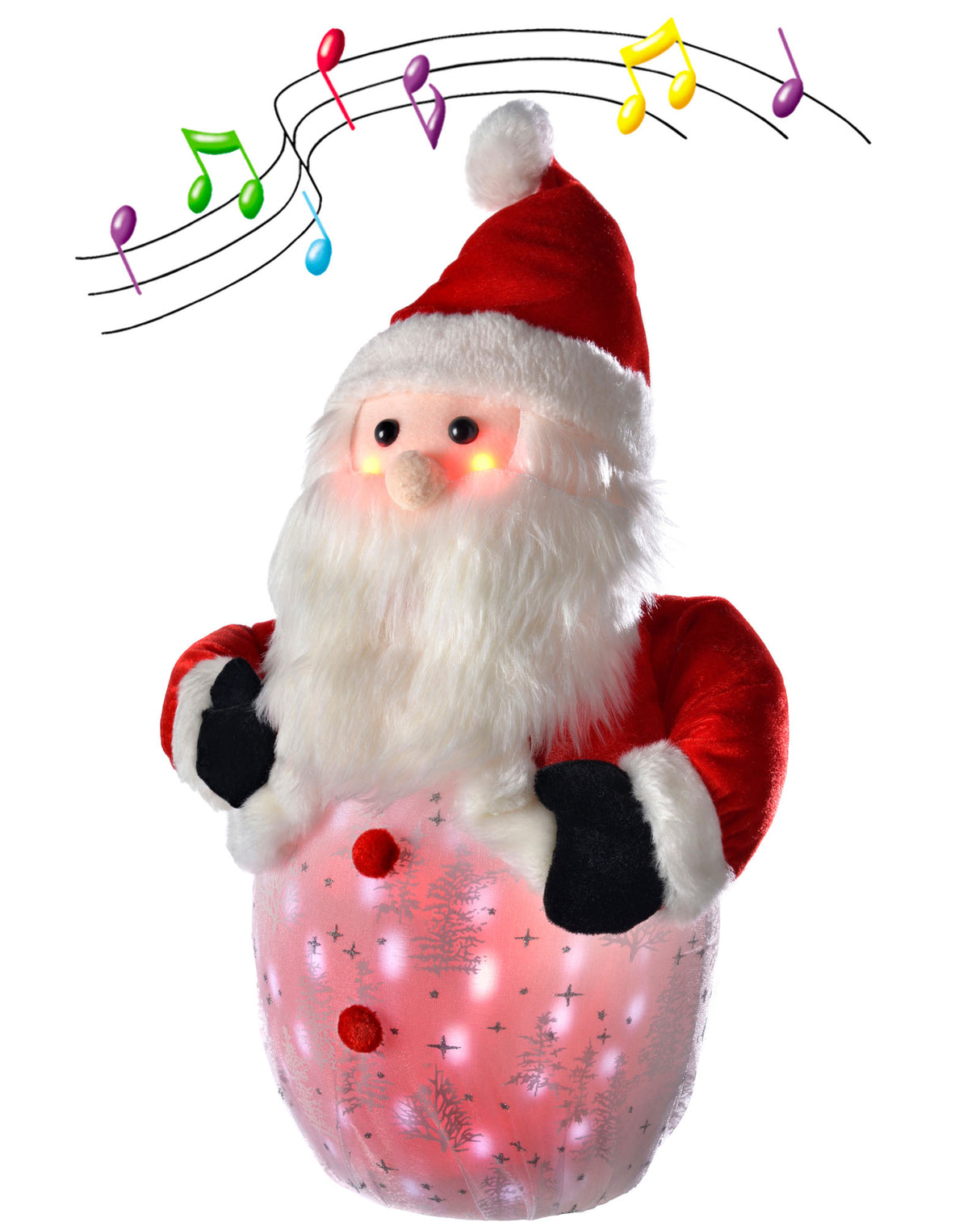 Pre-Lit Musical Santa with Snowfall Effect, 45 cm