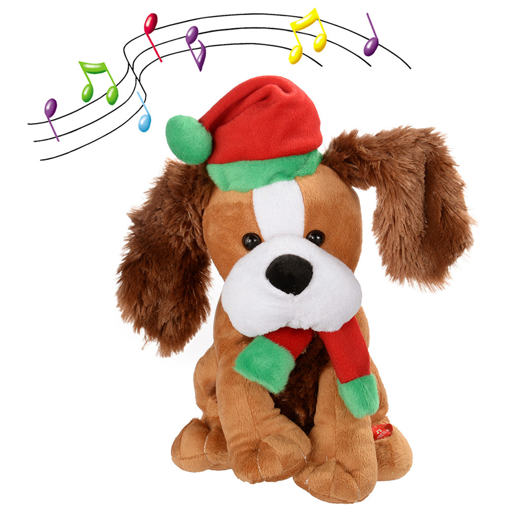 30 cm Standing and Singing Dog with Flapping Ears Christmas Decoration
