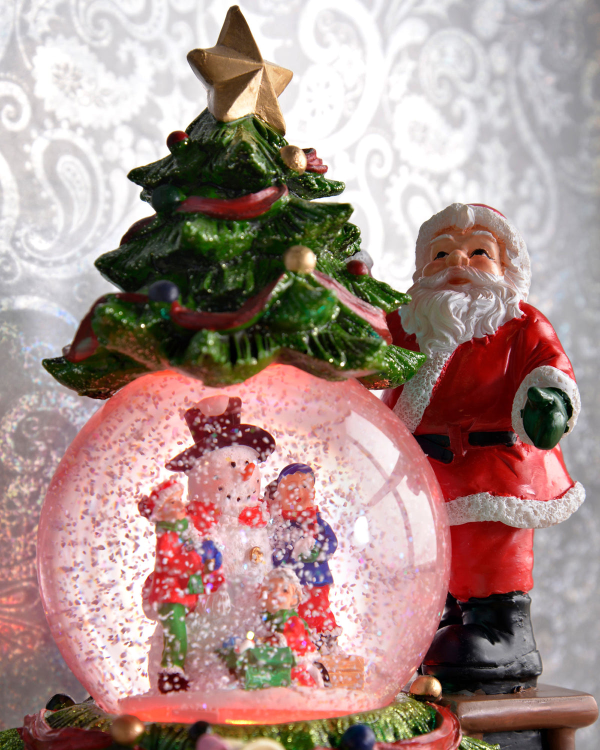 Musical Colour Changing Santa Snow Globe, 23 cm