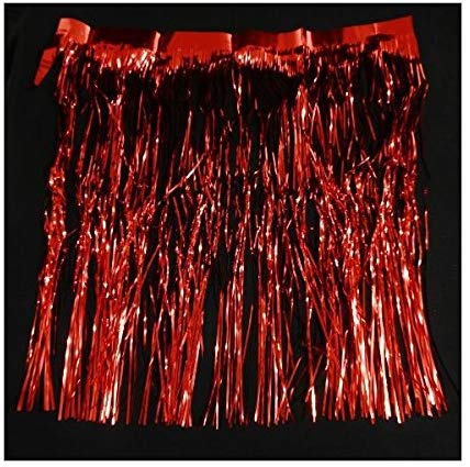 Christmas Tree Lametta and Tinsel Shreds, Red/Silver, 45 cm