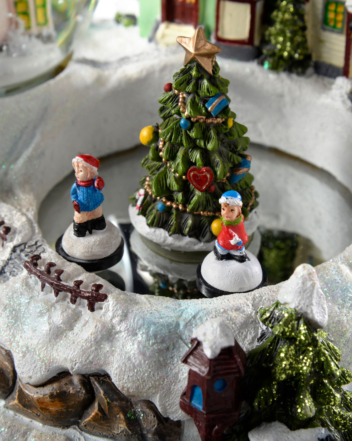 Musical Colour Changing Village Scene Snow Globe, 22 cm