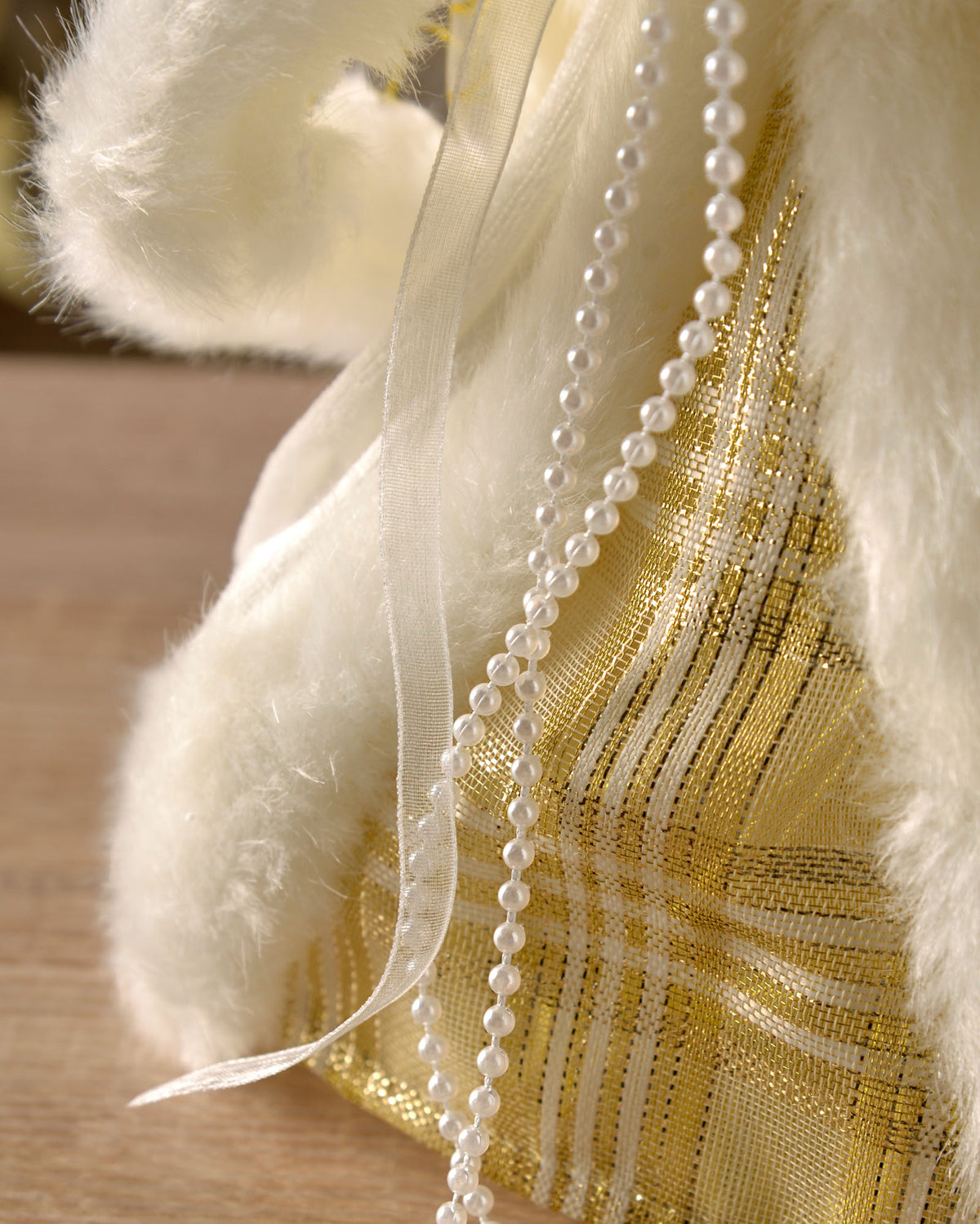 Angel Christmas Tree Topper, Cream/Gold, 26 cm