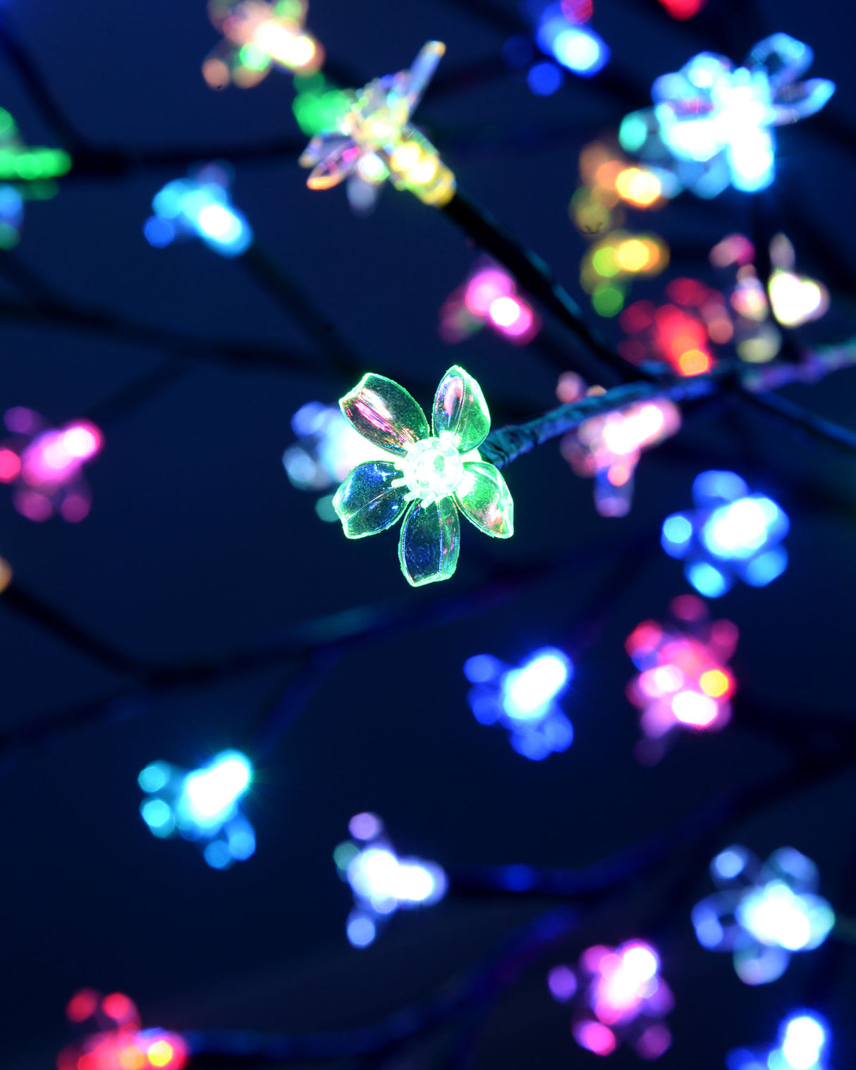 Pre-Lit Illuminated Cherry Blossom Twig Tree with 200 LEDs, Colour Changing, 5 ft/1.5 m