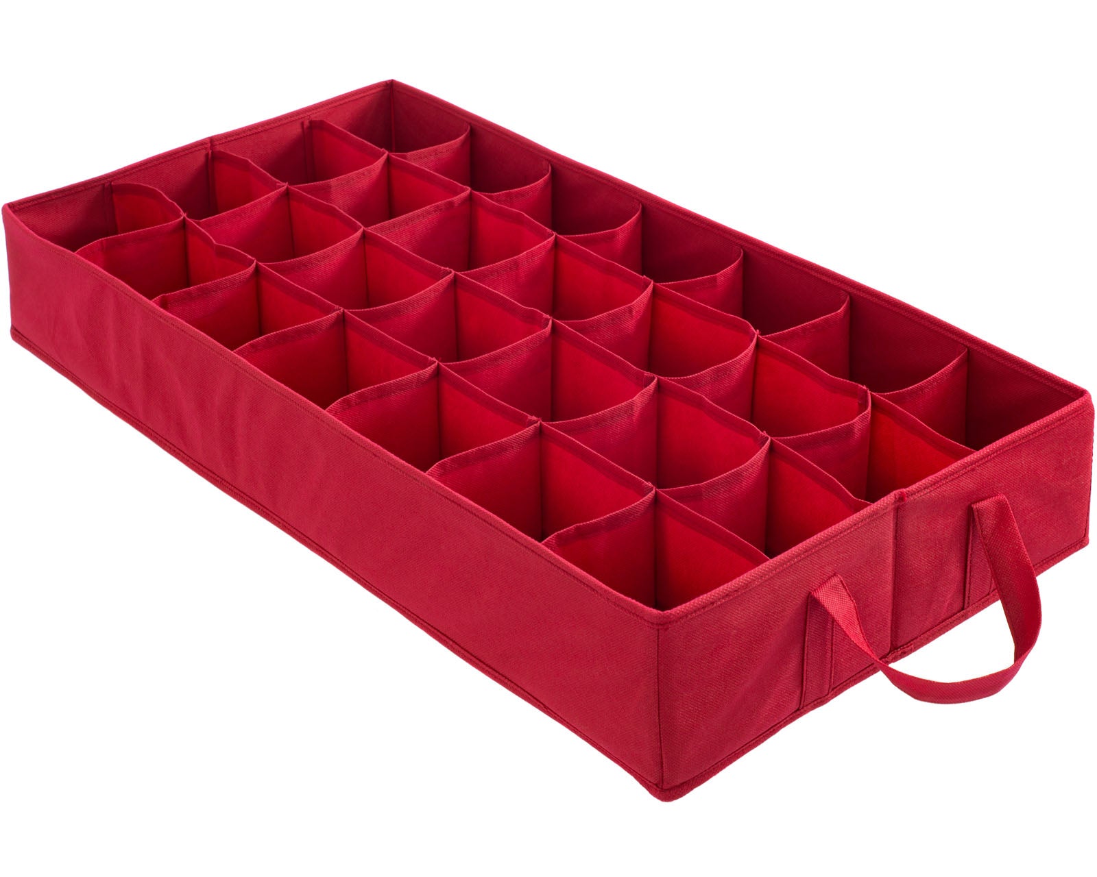 72 Piece Decoration and Ornament Storage Box, Red, 38 cm