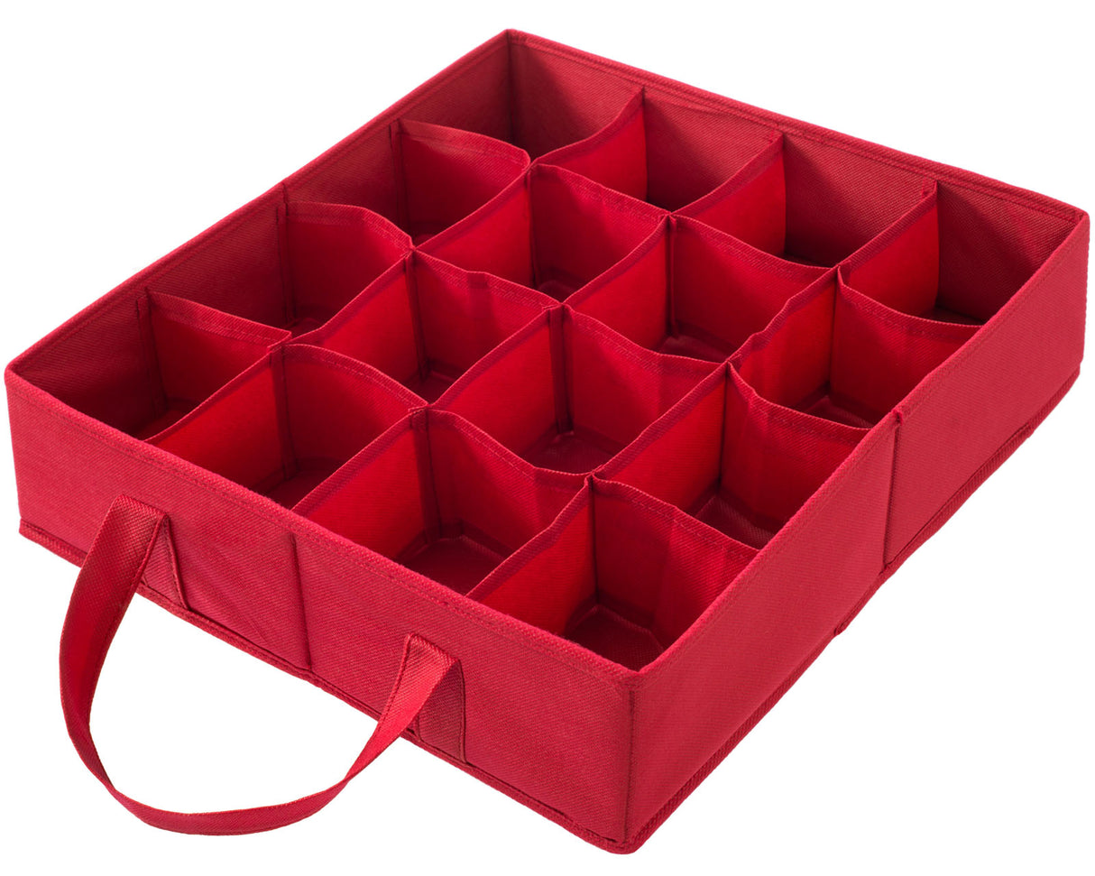 32 Piece Decoration and Ornament Storage Box, Red, 40 cm
