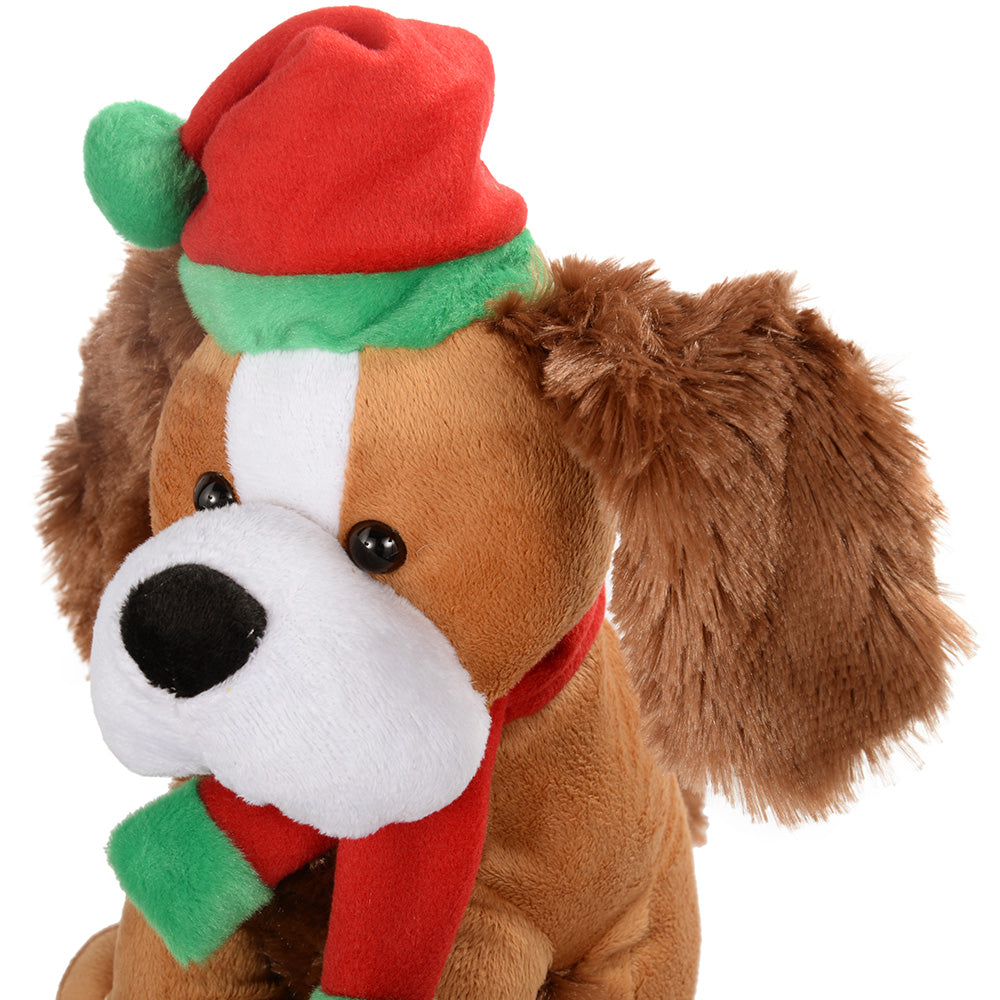 30 cm Standing and Singing Dog with Flapping Ears Christmas Decoration