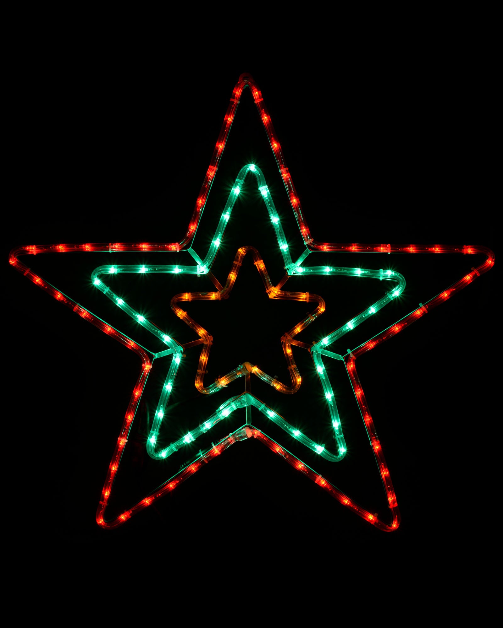 72cm animated flashing star light shown illuminated against a black background