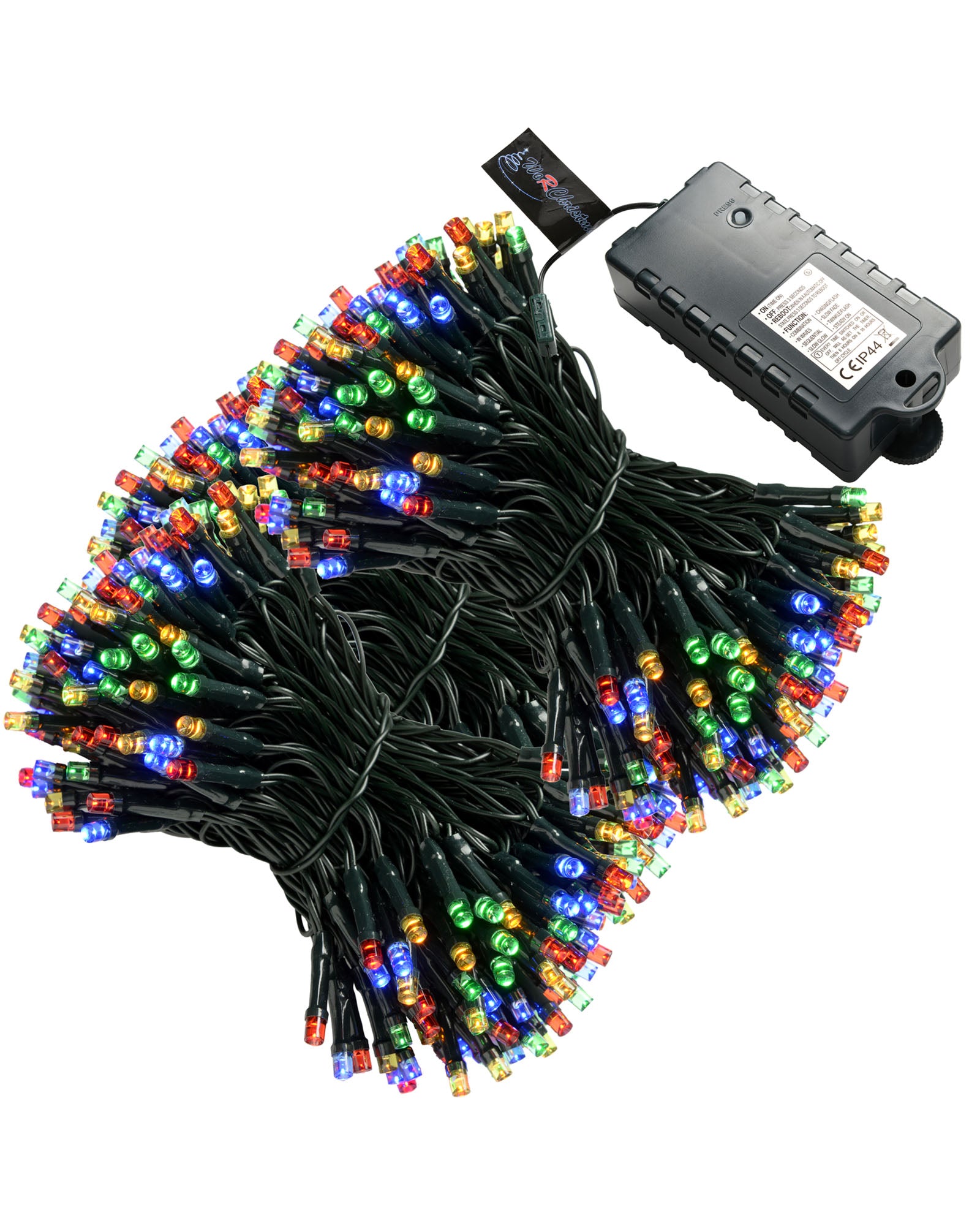 100 LED Light String with Timer, Multi-Coloured, 10 m