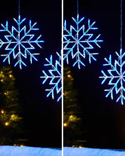 Pack of 2 Blue Snowflake Silhouettes, 36 cm
