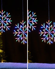 Pack of 2 Multi-Colour Snowflake Silhouettes, 36 cm